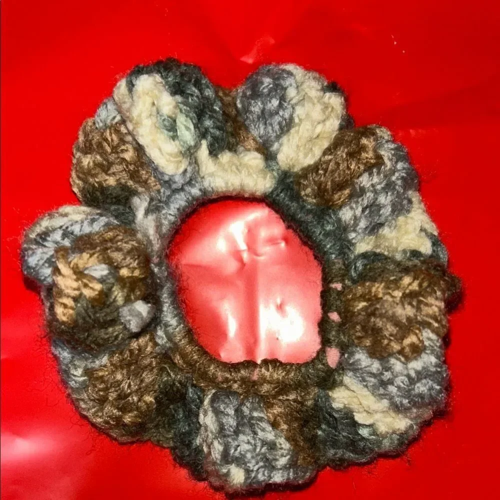Colorful Knitted Hair Scrunchies Set Of 4